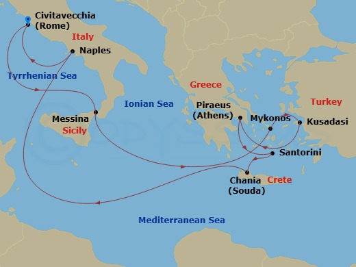 Itinerary map
