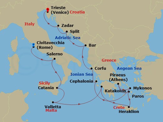 Itinerary map