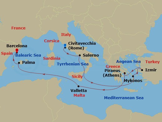 Itinerary map