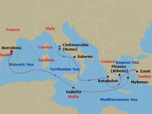Itinerary map