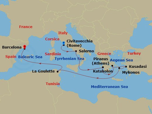 Itinerary map