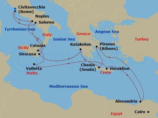 Itinerary map