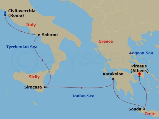 Itinerary map