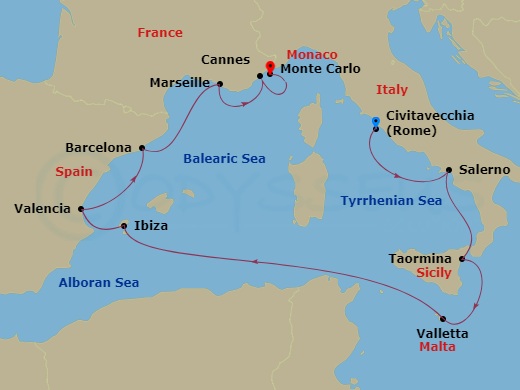 Itinerary map