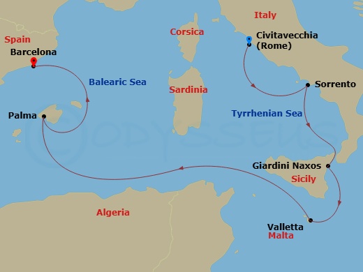 Itinerary map