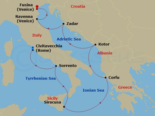 Itinerary map