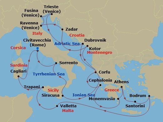 Itinerary map