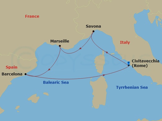 Itinerary map