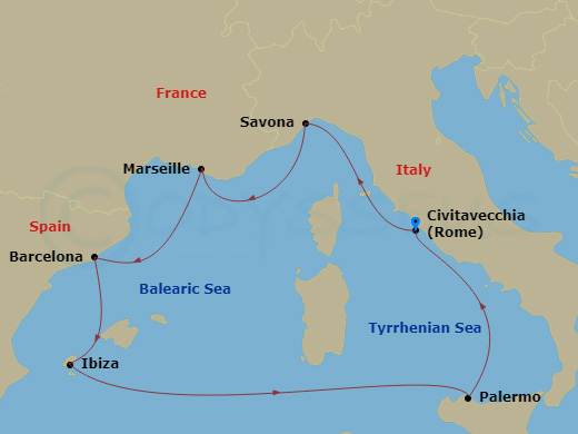 Itinerary map