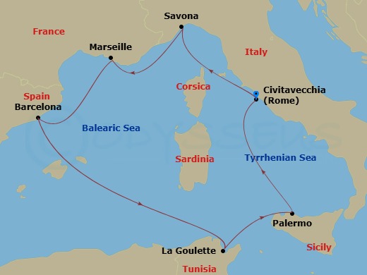 Itinerary map
