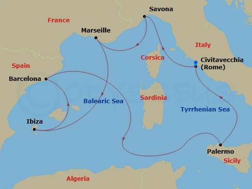 Itinerary map