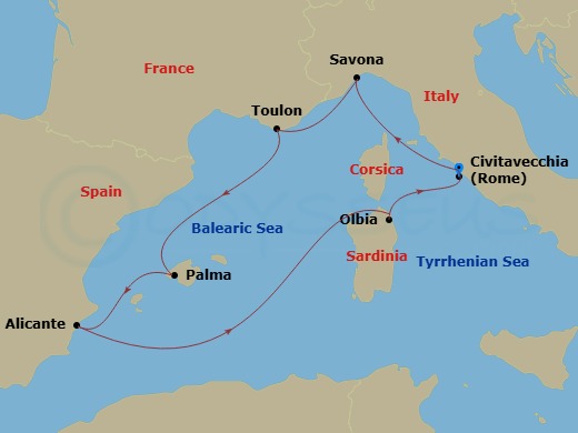 Itinerary map