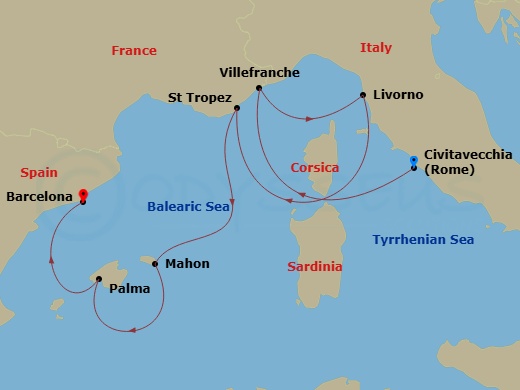 Itinerary map