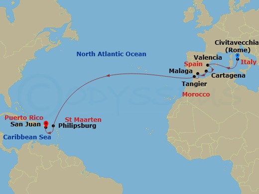 Itinerary map