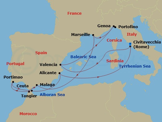 Itinerary map