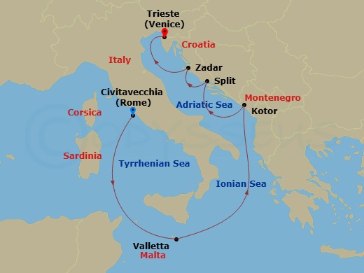 Itinerary map