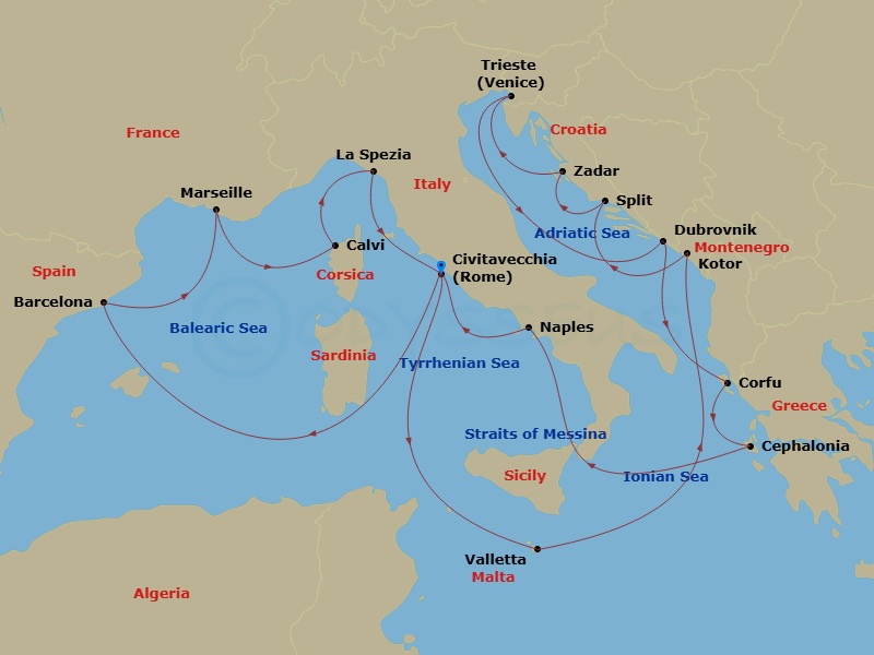 Itinerary map