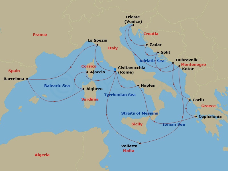 Itinerary map