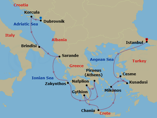 Itinerary map