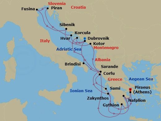 Itinerary map