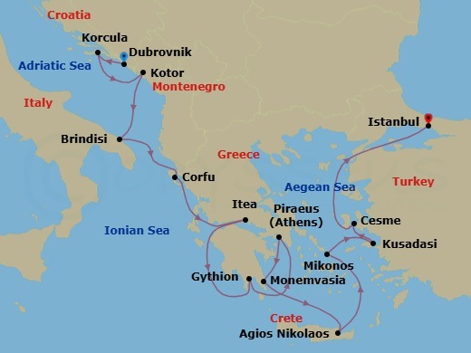 Itinerary map