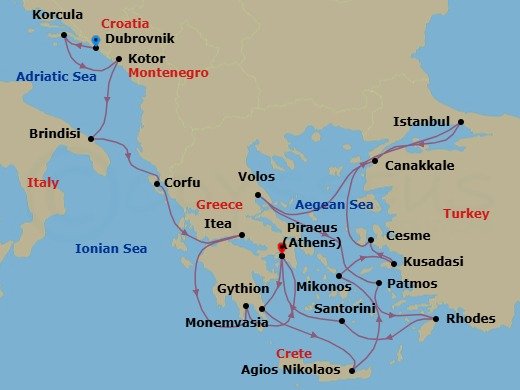 Itinerary map