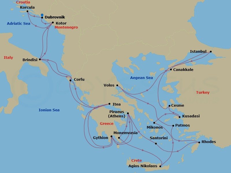 Itinerary map
