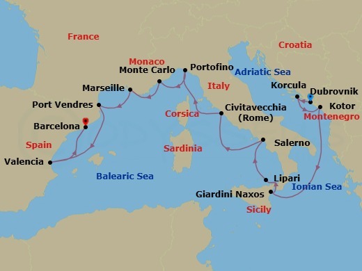 Itinerary map