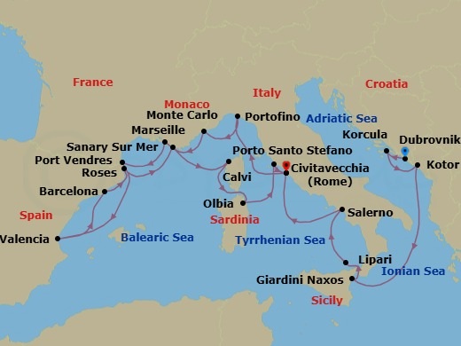 Itinerary map