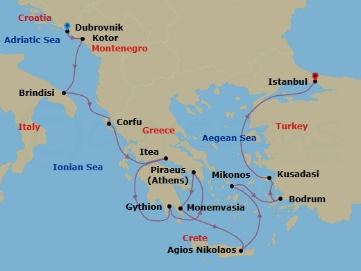 Itinerary map