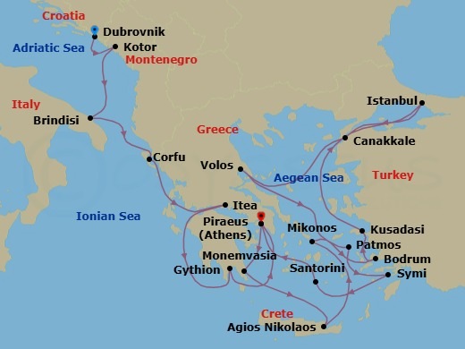 Itinerary map