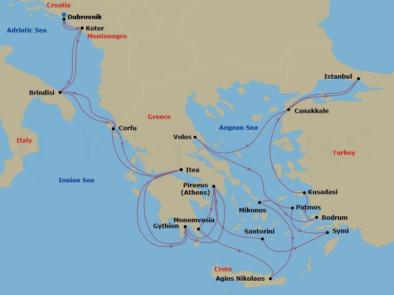 Itinerary map