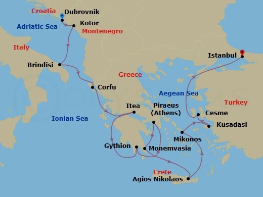 Itinerary map
