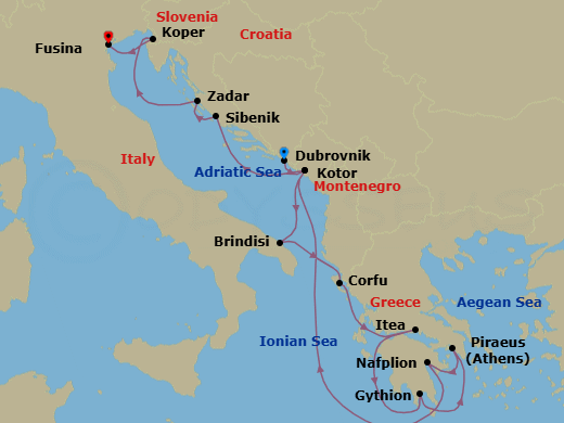 Itinerary map
