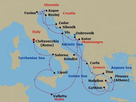 Itinerary map