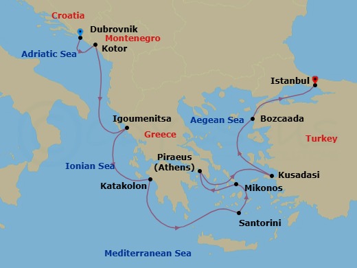 Itinerary map