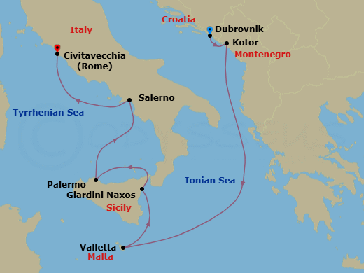 Itinerary map