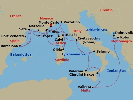 Itinerary map