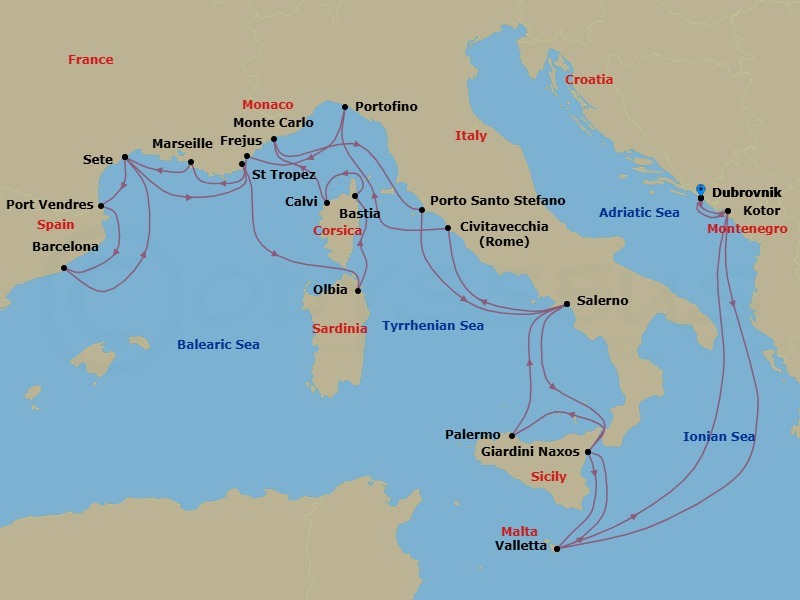 Itinerary map