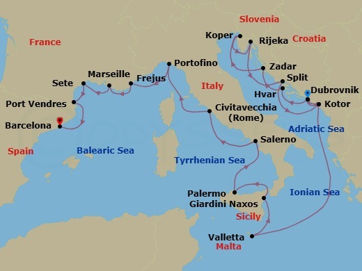 Itinerary map