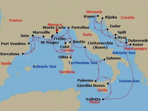 Itinerary map