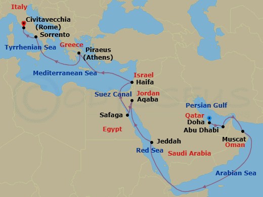 Itinerary map