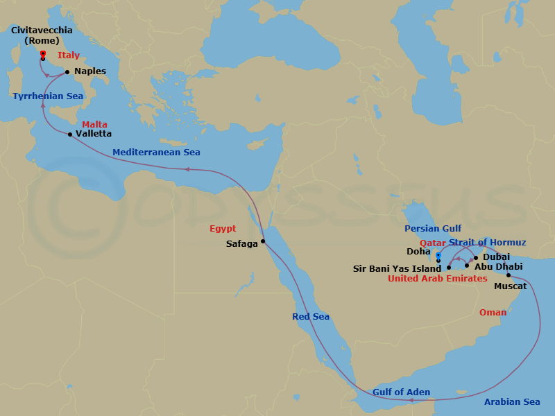 Itinerary map