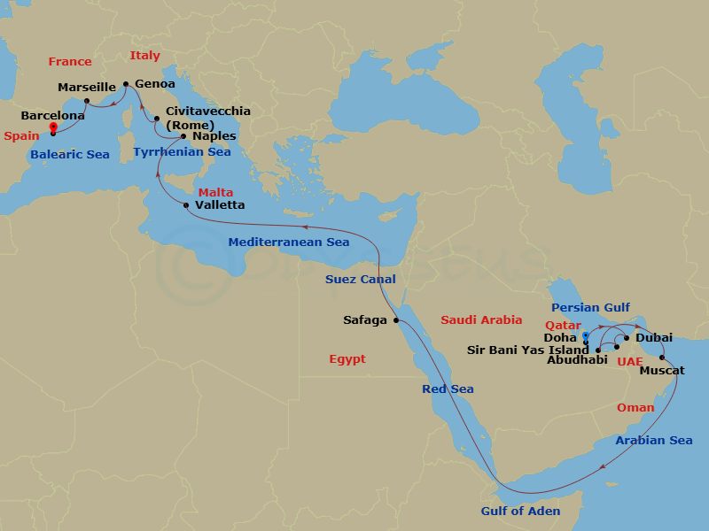 Itinerary map