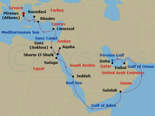 Itinerary map