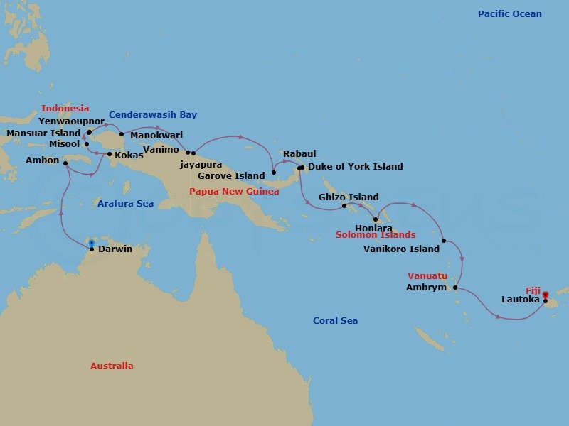 Itinerary map