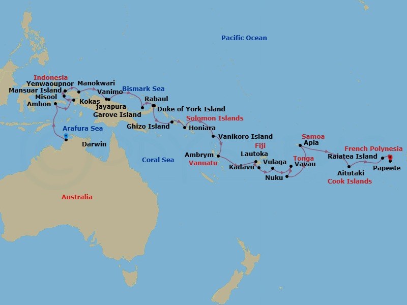 Itinerary map