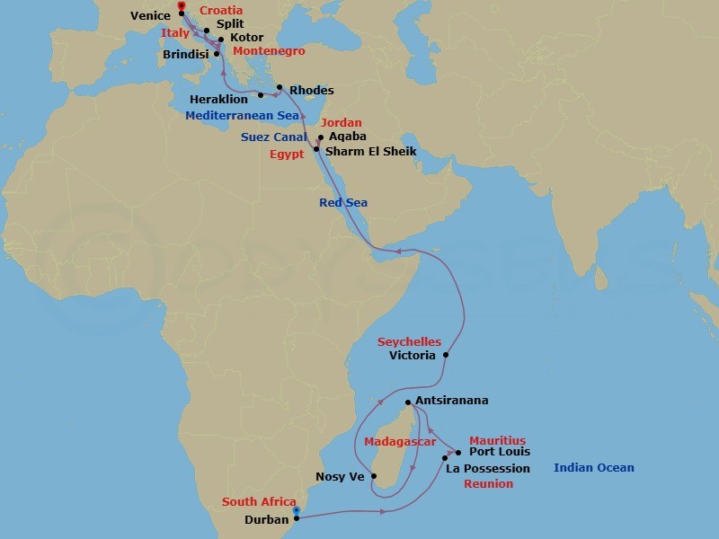 Itinerary map