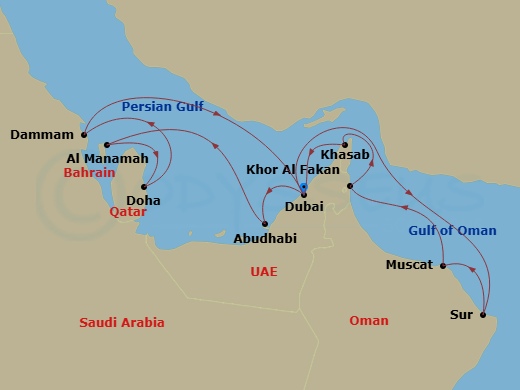 Itinerary map