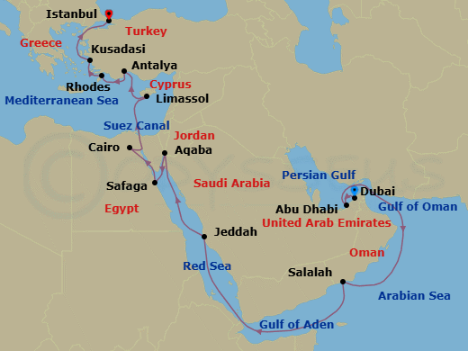Itinerary map